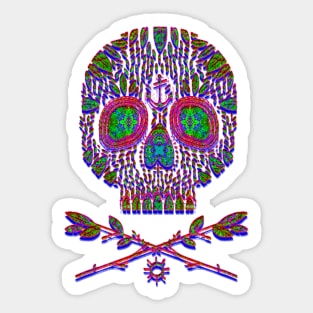 trippy skullart Sticker